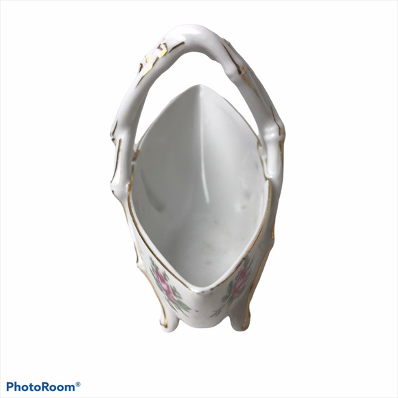 VINTAGE - Bohemian Trinket Dish with Bamboo Handles & Design Legs - Picture 9 of 12